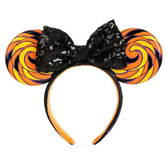 Disney Parks Halloween Sweet & Spooky Lollipop Candy Swirl Minnie Ears Headband